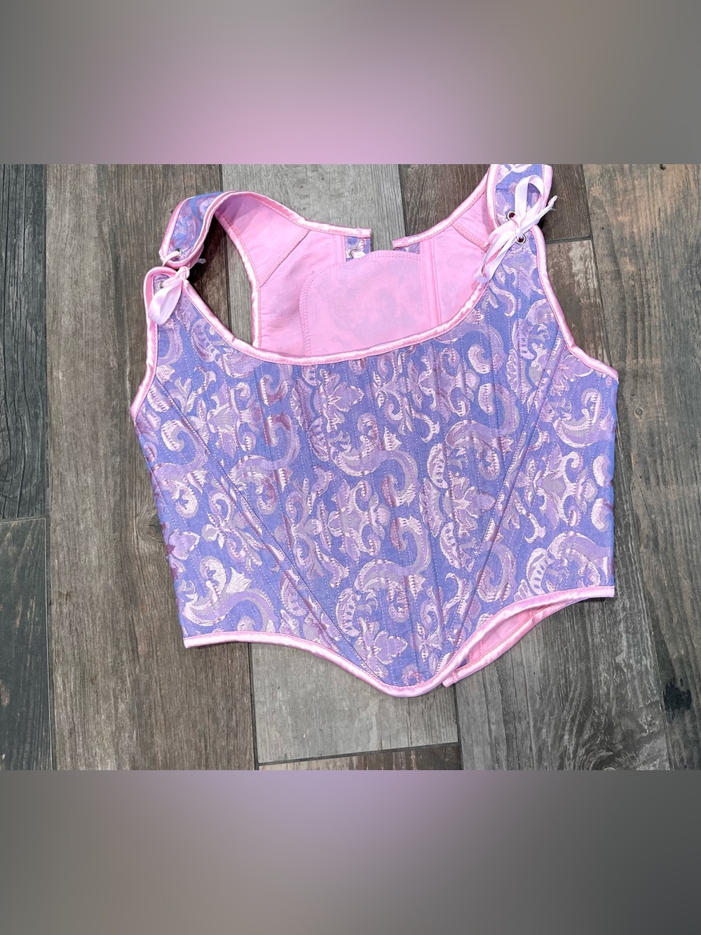 Renaissance Medieval Corset Tops Victorian Brocade Sexy Top Bustier Tops  Sz S